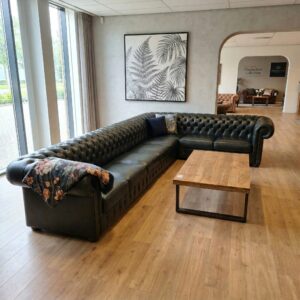 Chesterfield Hoekbank Donkergroen 4,25 m x 2,40 m