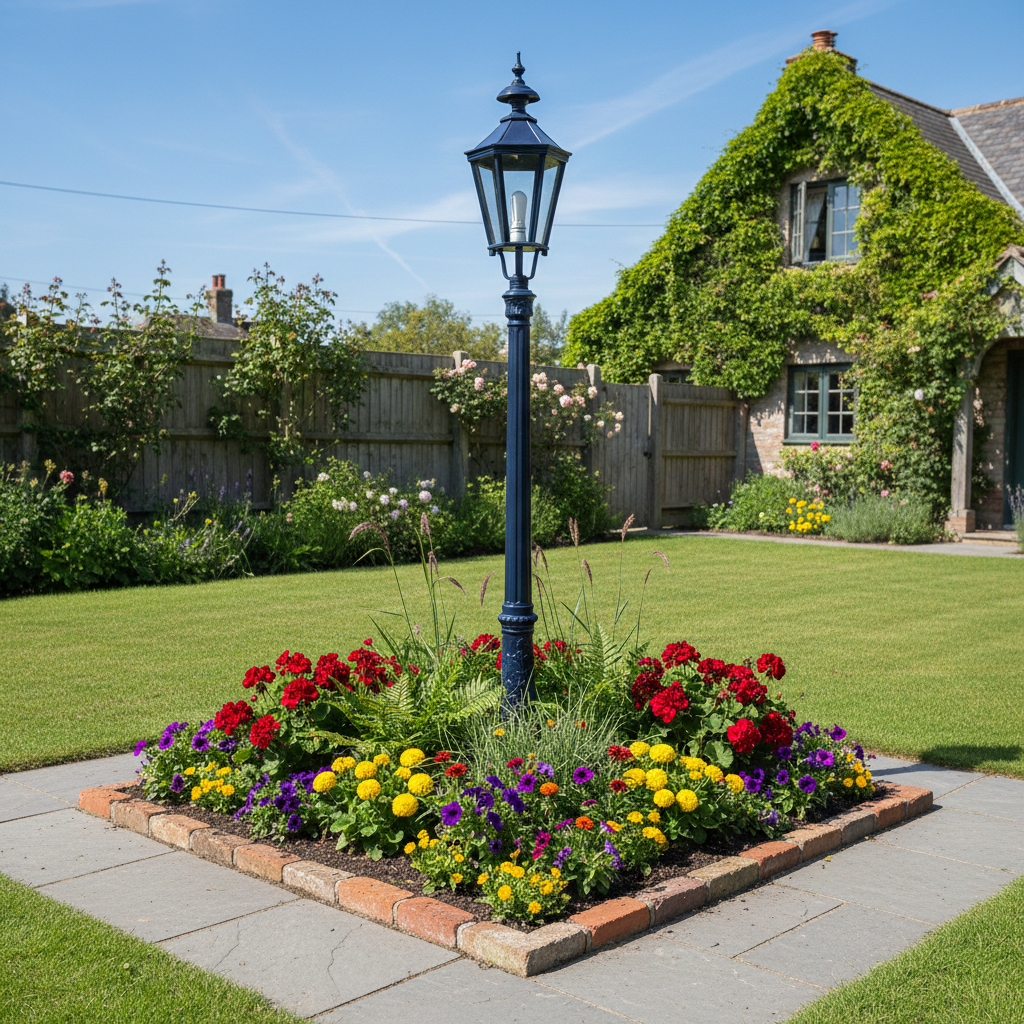 Lantaarn Tuinlamp Aluminium Donkerblauw 2,60 m - Afbeelding 2