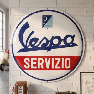 Vespa Servizio Emaille Reclamebord Ø 0,90 m