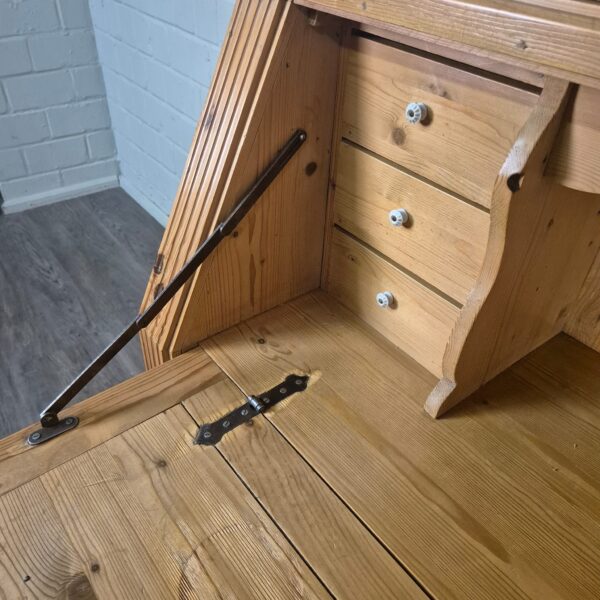 Secretaire Vitrine 1,00 m Grenen - Afbeelding 14
