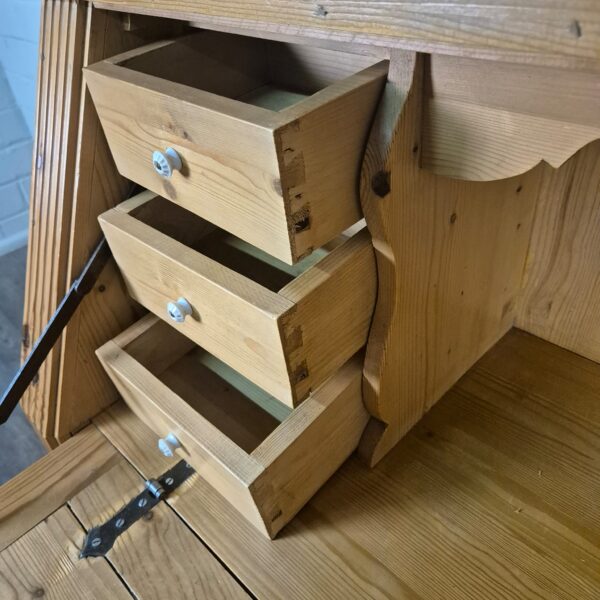 Secretaire Vitrine 1,00 m Grenen - Afbeelding 15