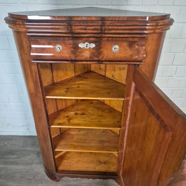 Hoekkast Biedermeier 1840 Mahonie - Afbeelding 11