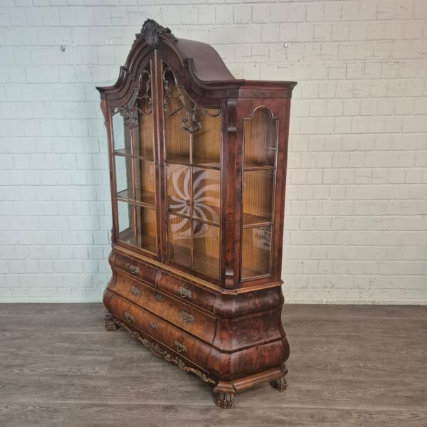 Vitrine Kast Neobarok Noten 1,45 m - Afbeelding 3