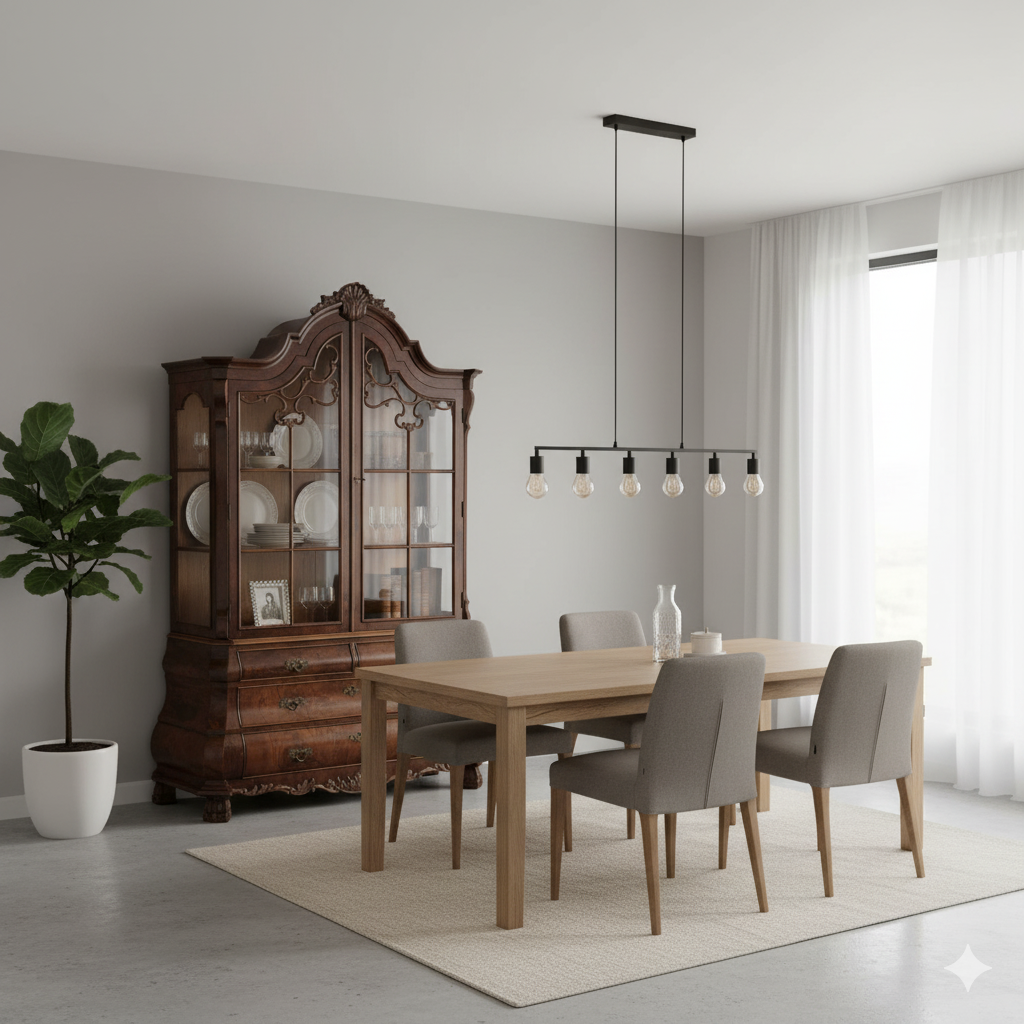 Vitrine Kast Neobarok Noten 1,45 m - Afbeelding 2