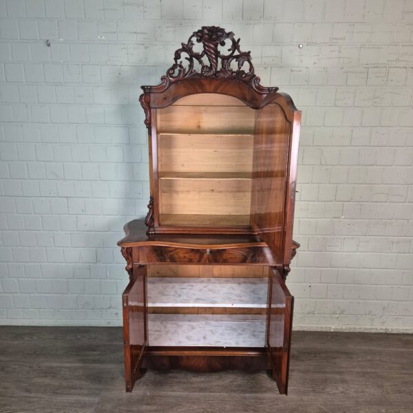 Vitrine Bonheur Biedermeier 1850 Mahonie - Afbeelding 14