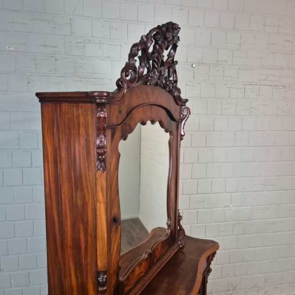 Vitrine Bonheur Biedermeier 1850 Mahonie - Afbeelding 4