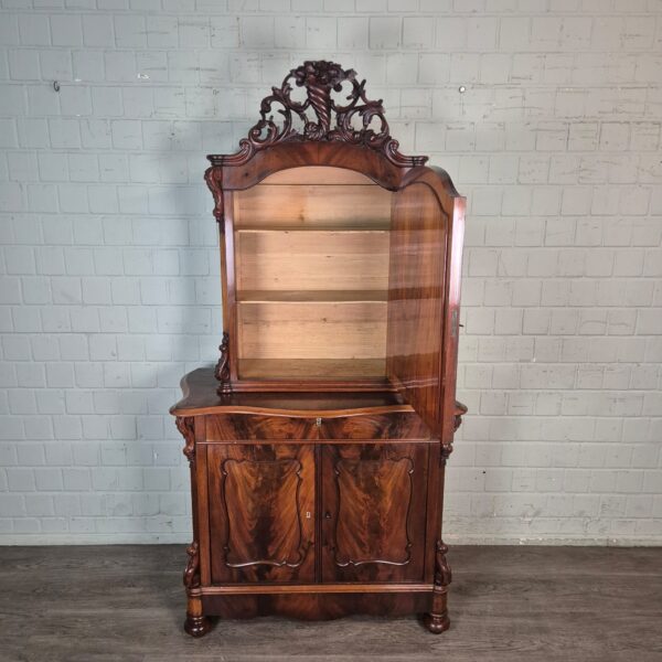 Vitrine Bonheur Biedermeier 1850 Mahonie - Afbeelding 9