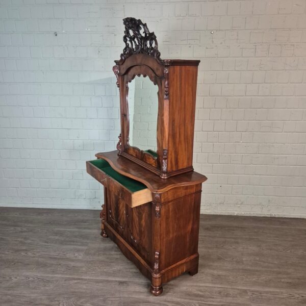 Vitrine Bonheur Biedermeier 1850 Mahonie - Afbeelding 12