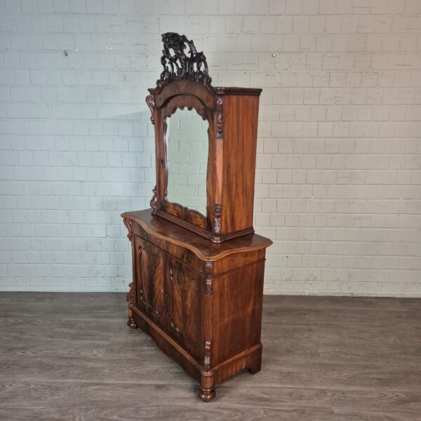 Vitrine Bonheur Biedermeier 1850 Mahonie - Afbeelding 3