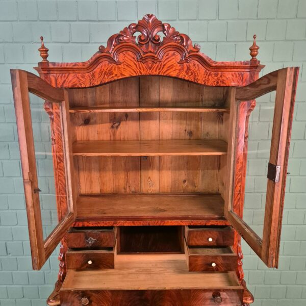Secretaire Louis Philippe 1860 Berkenhout - Afbeelding 14