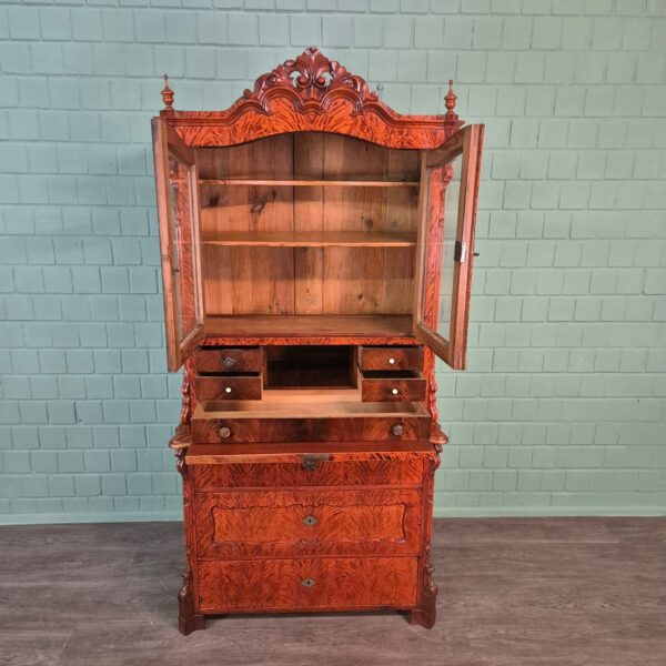 Secretaire Louis Philippe 1860 Berkenhout - Afbeelding 13