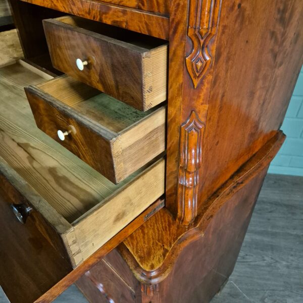 Secretaire Louis Philippe 1860 Berkenhout - Afbeelding 21