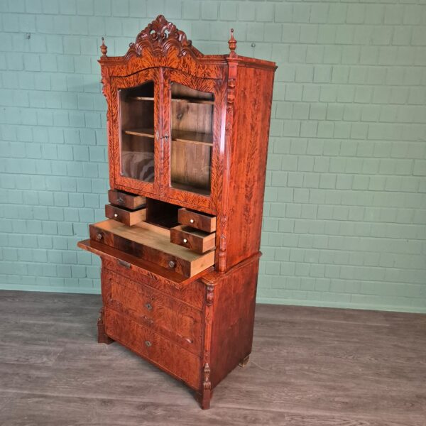 Secretaire Louis Philippe 1860 Berkenhout - Afbeelding 19
