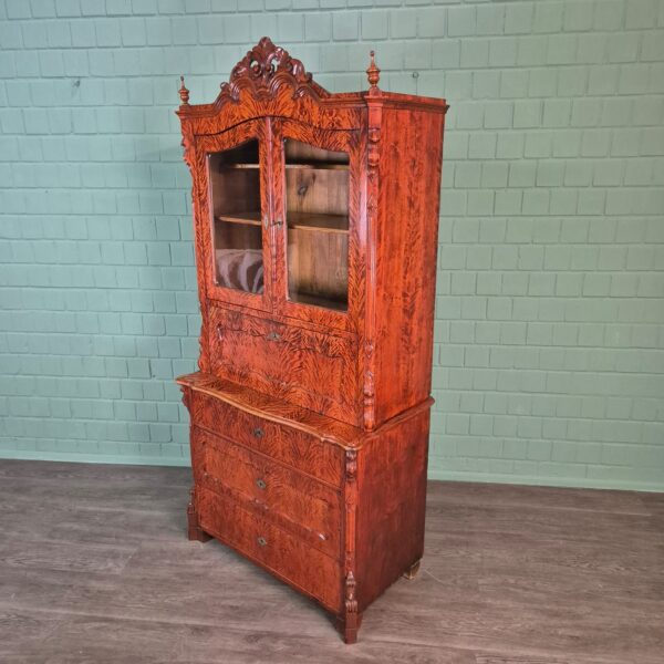 Secretaire Louis Philippe 1860 Berkenhout - Afbeelding 3