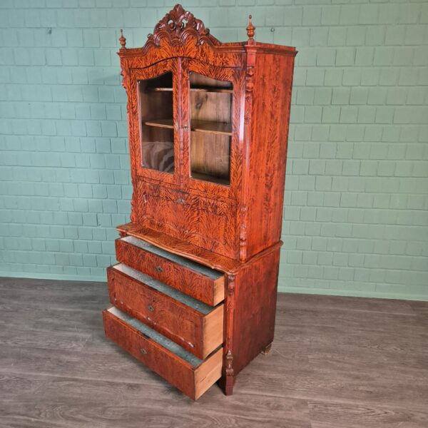 Secretaire Louis Philippe 1860 Berkenhout - Afbeelding 20