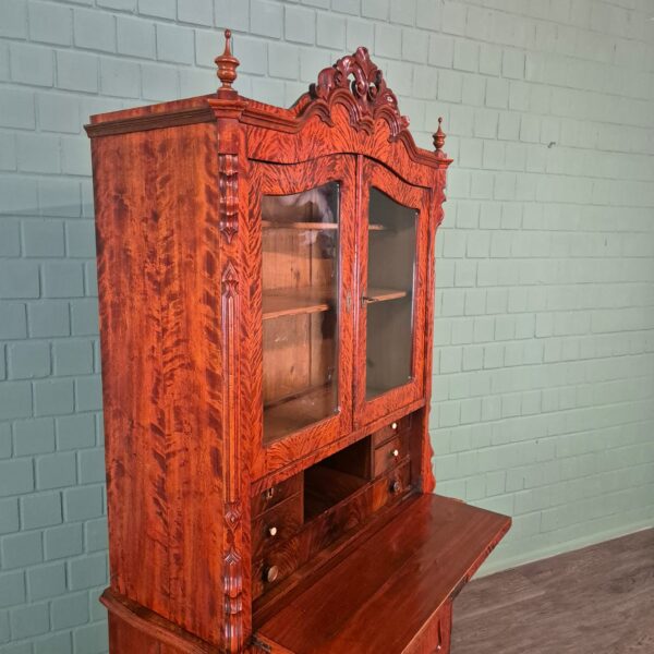 Secretaire Louis Philippe 1860 Berkenhout - Afbeelding 5