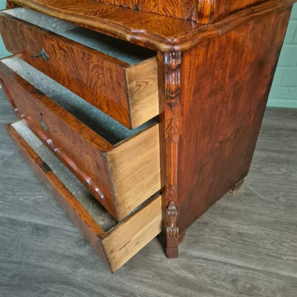 Secretaire Louis Philippe 1860 Berkenhout - Afbeelding 22
