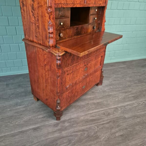 Secretaire Louis Philippe 1860 Berkenhout - Afbeelding 6