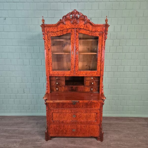 Secretaire Louis Philippe 1860 Berkenhout - Afbeelding 2