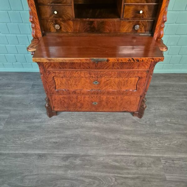 Secretaire Louis Philippe 1860 Berkenhout - Afbeelding 7