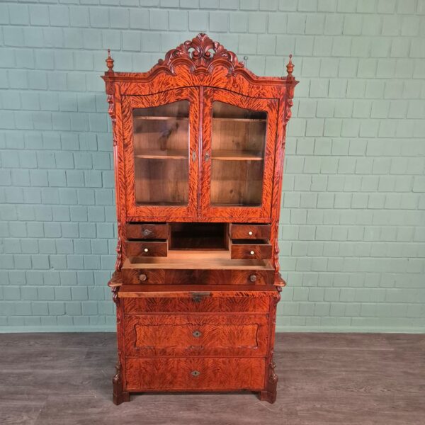 Secretaire Louis Philippe 1860 Berkenhout - Afbeelding 16