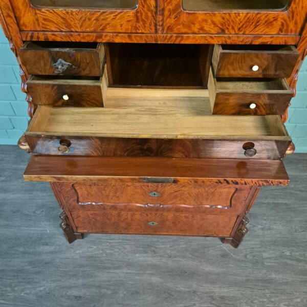 Secretaire Louis Philippe 1860 Berkenhout - Afbeelding 18