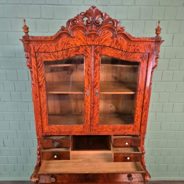 Secretaire Louis Philippe 1860 Berkenhout - Afbeelding 17