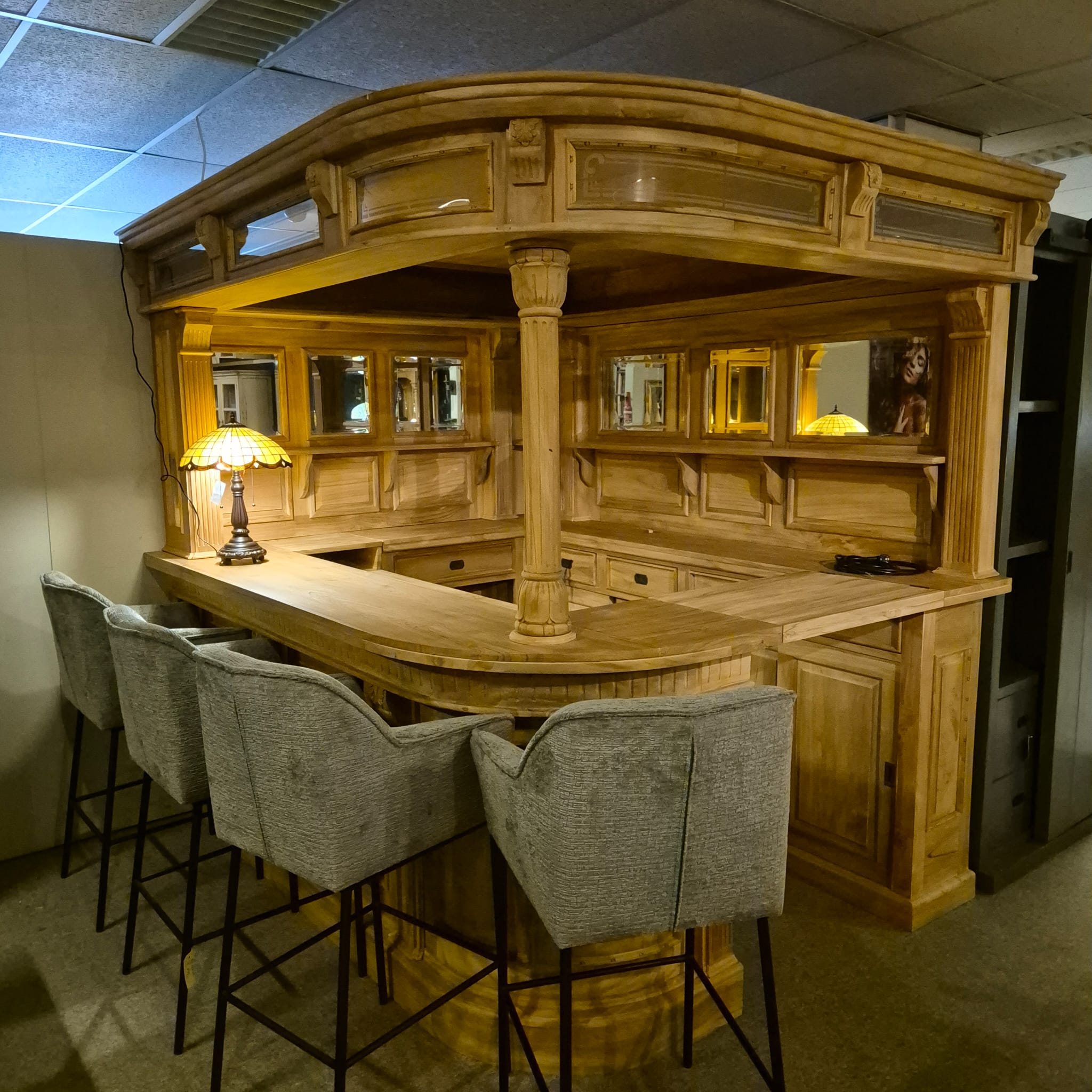 Huisbar Hoekbar Teak 2,60 m - Afbeelding 3