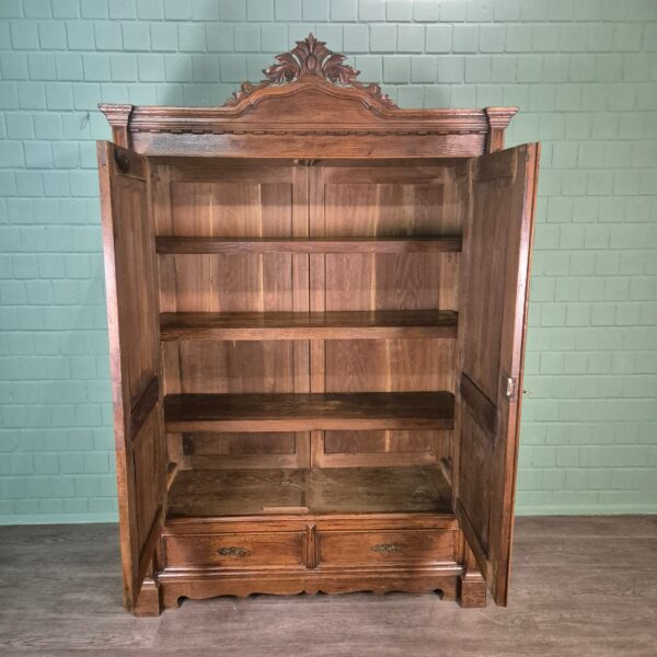 Kast Kledingkast Gründerzeit 1880 Eiken - Afbeelding 11