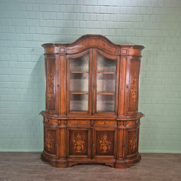 Vitrine Kast Neobarok Noten1,85 m - Afbeelding 2