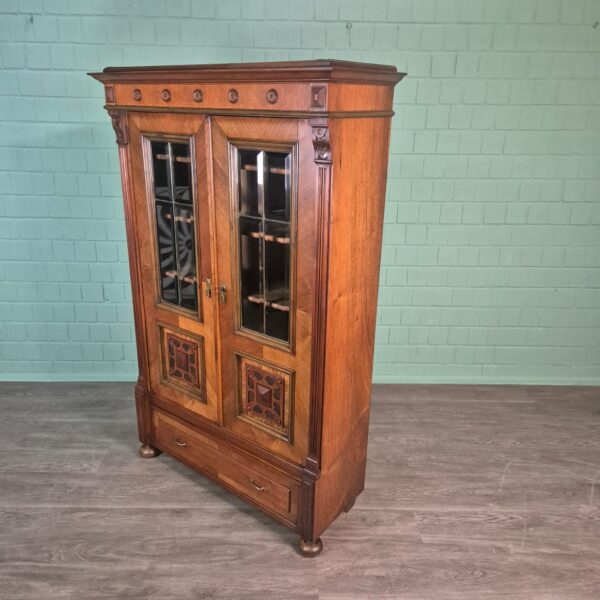 Vitrine Servieskast Jugendstil 1900 Noten - Afbeelding 3