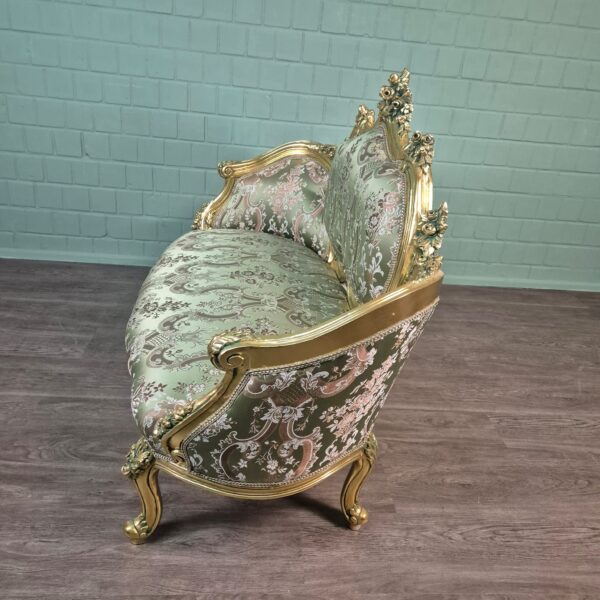 Bank Sofa Goud-Groen Barokstijl 1,50 m - Afbeelding 4