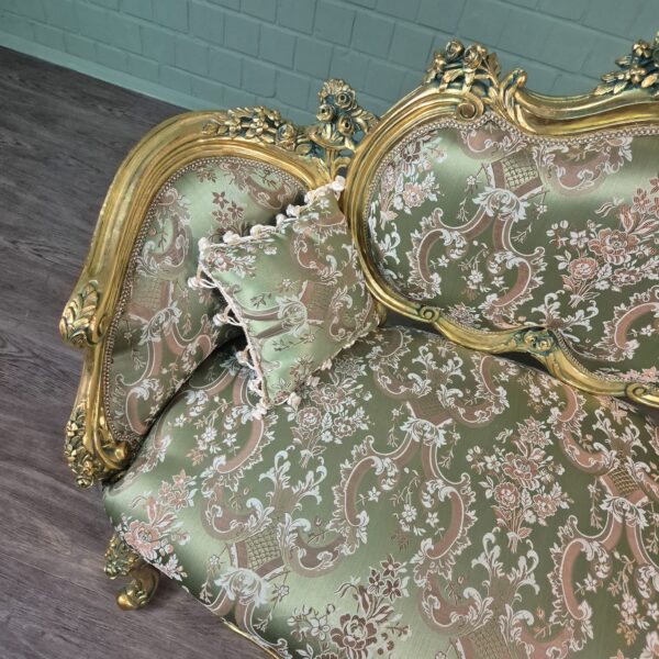 Bank Sofa Goud-Groen Barokstijl 1,50 m - Afbeelding 11