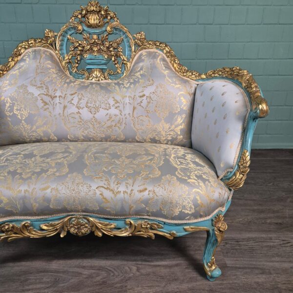 Bank Sofa Goud-IJsblauw Barokstijl 1,50 m - Afbeelding 15