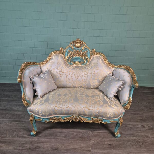 Bank Sofa Goud-IJsblauw Barokstijl 1,50 m - Afbeelding 3