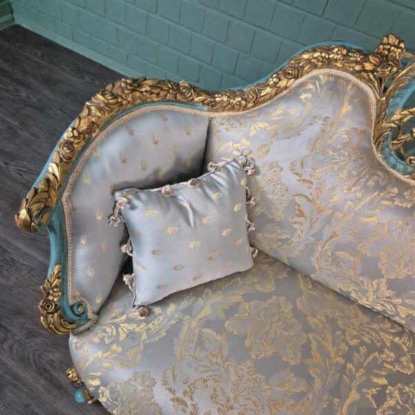 Bank Sofa Goud-IJsblauw Barokstijl 1,50 m - Afbeelding 9