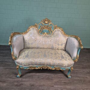 Bank Sofa Goud-IJsblauw Barokstijl 1,50 m