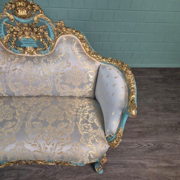 Bank Sofa Goud-IJsblauw Barokstijl 1,50 m - Afbeelding 16