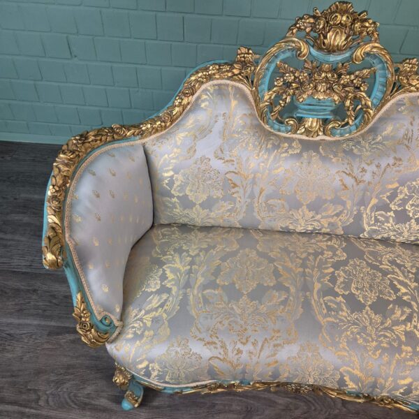 Bank Sofa Goud-IJsblauw Barokstijl 1,50 m - Afbeelding 10