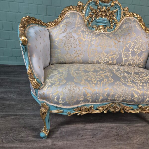 Bank Sofa Goud-IJsblauw Barokstijl 1,50 m - Afbeelding 8
