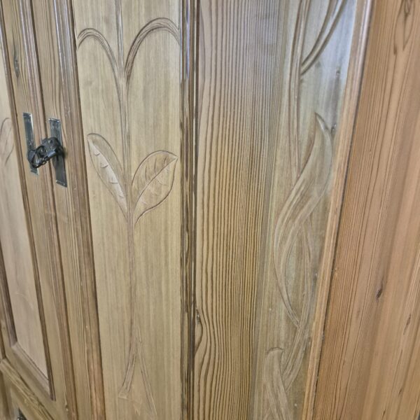 Kast Kledingkast Jugendstil 1900 Grenen - Afbeelding 9