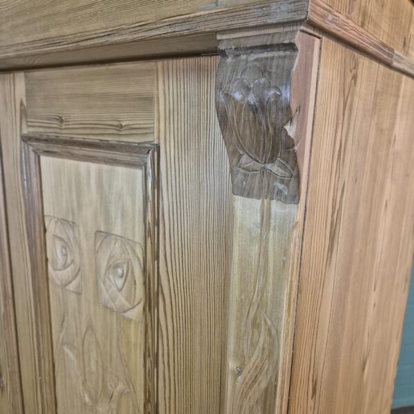 Kast Kledingkast Jugendstil 1900 Grenen - Afbeelding 10