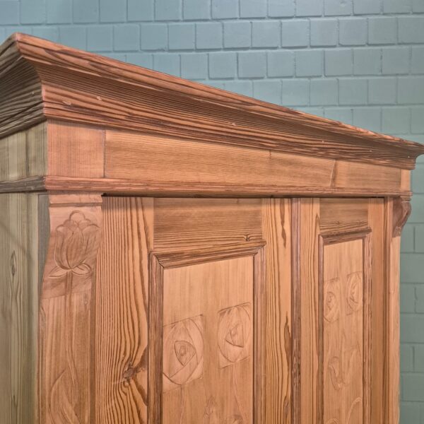 Kast Kledingkast Jugendstil 1900 Grenen - Afbeelding 5
