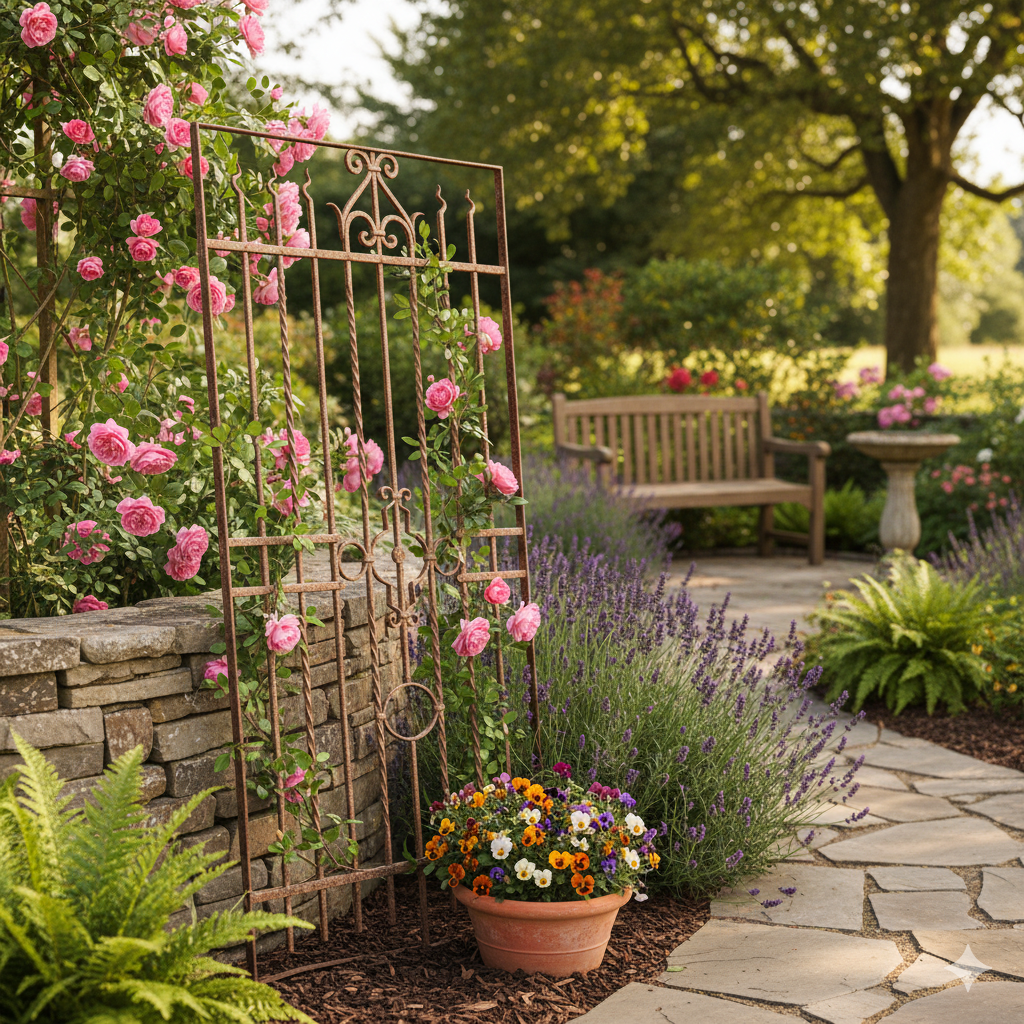 Hekwerk Jugendstil 1910 Smeedijzer - Afbeelding 2