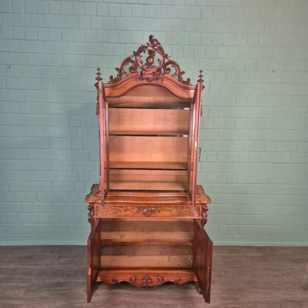 Vitrine Servieskast Louis Philippe 1880 Mahonie - Afbeelding 17