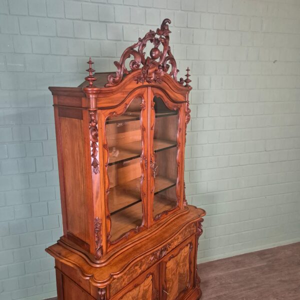 Vitrine Servieskast Louis Philippe 1880 Mahonie - Afbeelding 4