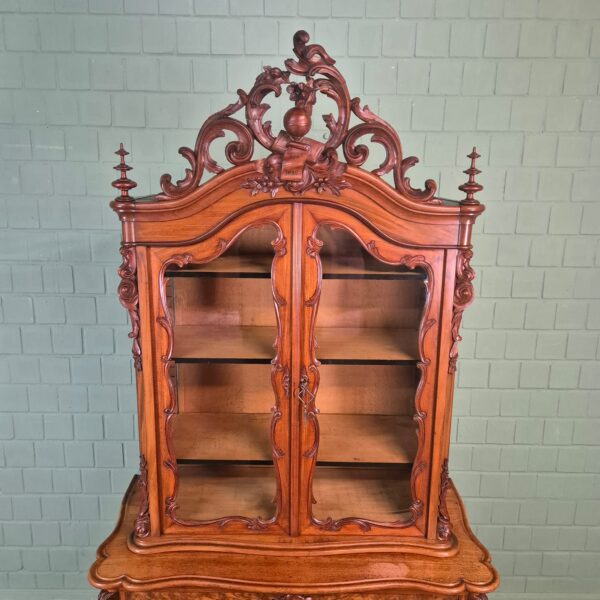 Vitrine Servieskast Louis Philippe 1880 Mahonie - Afbeelding 12