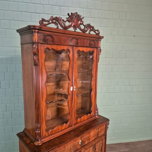 Vitrine Servieskast Louis Philippe 1870 Mahonie - Afbeelding 6