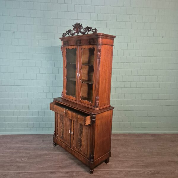 Vitrine Servieskast Louis Philippe 1870 Mahonie - Afbeelding 12