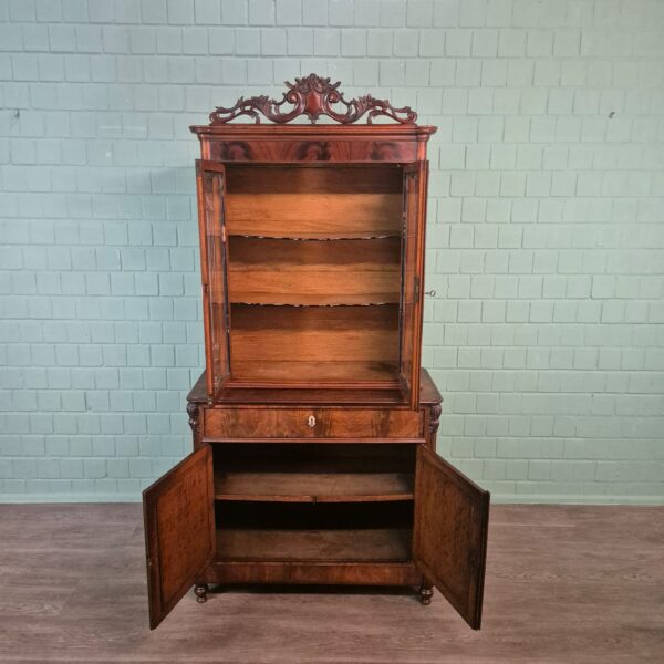 Vitrine Servieskast Louis Philippe 1870 Mahonie - Afbeelding 9